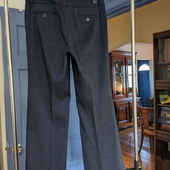 Anne Klein lightweight dress pants metallic navy boot cut - Picture 4 of 4